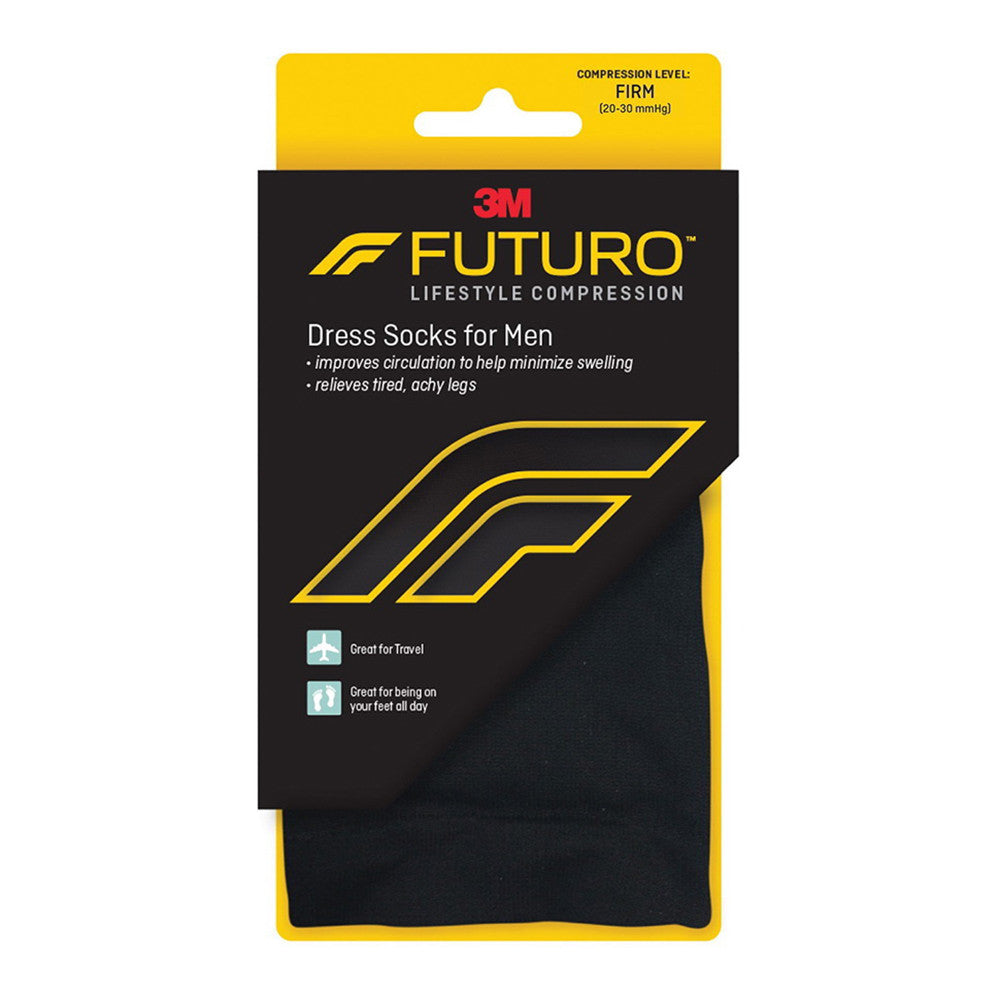 Futuro Dress Socks For Mens Black Xtra Large, 1 Ea